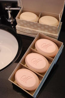 6.5 oz signature bar scented soaps in one two three and four bar boxes personalized and engraved one of four ways, 8 fragrances