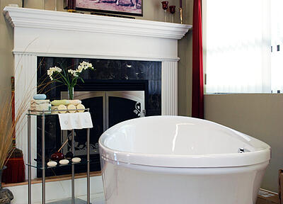 luxury accents to your bathroom decor - personalized scented soaps, massage bars, liquid soap, linen like towels and guest soaps